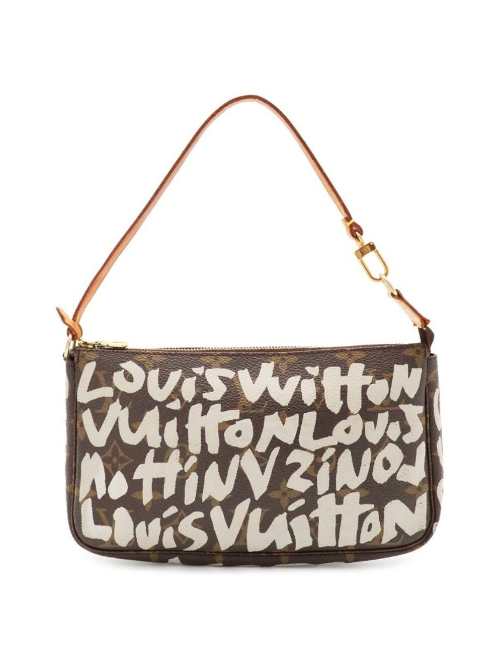 Louis Vuitton Monogram Graffiti Pochette Accessoires Pouch Handbag Argent Gray